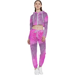 Purple Space Cropped Zip Up Lounge Set by goljakoff