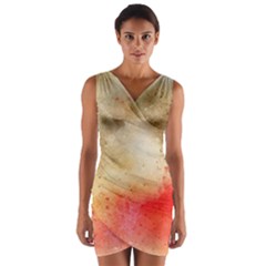 Golden Paint Wrap Front Bodycon Dress by goljakoff