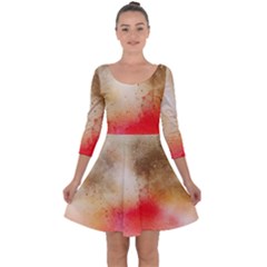 Golden Paint Quarter Sleeve Skater Dress by goljakoff