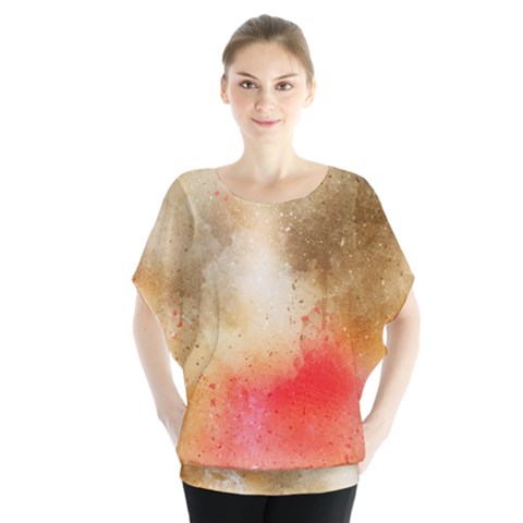 Golden Paint Batwing Chiffon Blouse by goljakoff