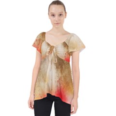 Golden Paint Lace Front Dolly Top by goljakoff