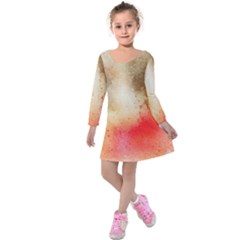 Golden Paint Kids  Long Sleeve Velvet Dress by goljakoff