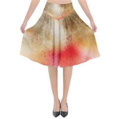 Golden Paint Flared Midi Skirt by goljakoff