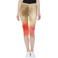 Golden Paint Inside Out Lightweight Velour Capri Leggings  by goljakoff