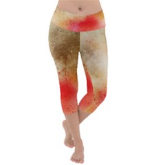 Golden Paint Lightweight Velour Capri Yoga Leggings by goljakoff