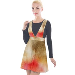 Golden Paint Plunge Pinafore Velour Dress by goljakoff