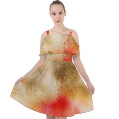 Golden Paint Cut Out Shoulders Chiffon Dress by goljakoff