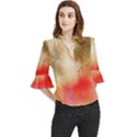 Golden paint Loose Horn Sleeve Chiffon Blouse View1