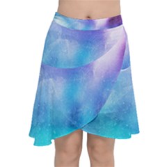 Metallic Paint Chiffon Wrap Front Skirt by goljakoff