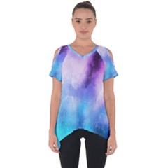 Metallic Paint Cut Out Side Drop Tee by goljakoff