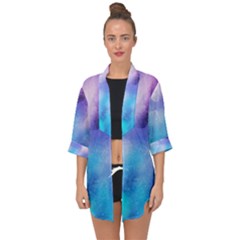 Metallic Paint Open Front Chiffon Kimono by goljakoff