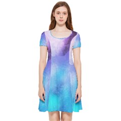 Metallic Paint Inside Out Cap Sleeve Dress by goljakoff