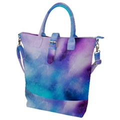 Metallic Paint Buckle Top Tote Bag by goljakoff