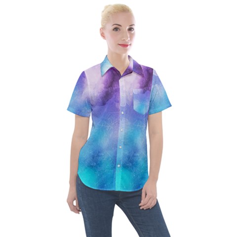 Metallic Paint Women s Short Sleeve Pocket Shirt by goljakoff