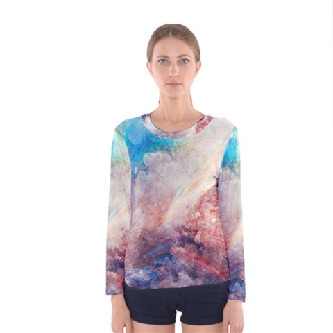 Galaxy Paint Women s Long Sleeve Tee by goljakoff