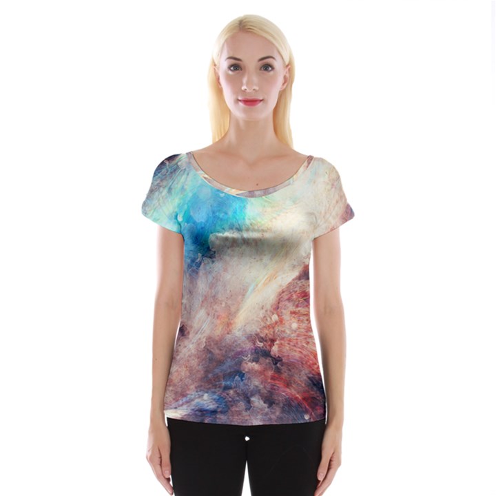 Galaxy paint Cap Sleeve Top