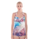 Galaxy paint Boyleg Halter Swimsuit  View1