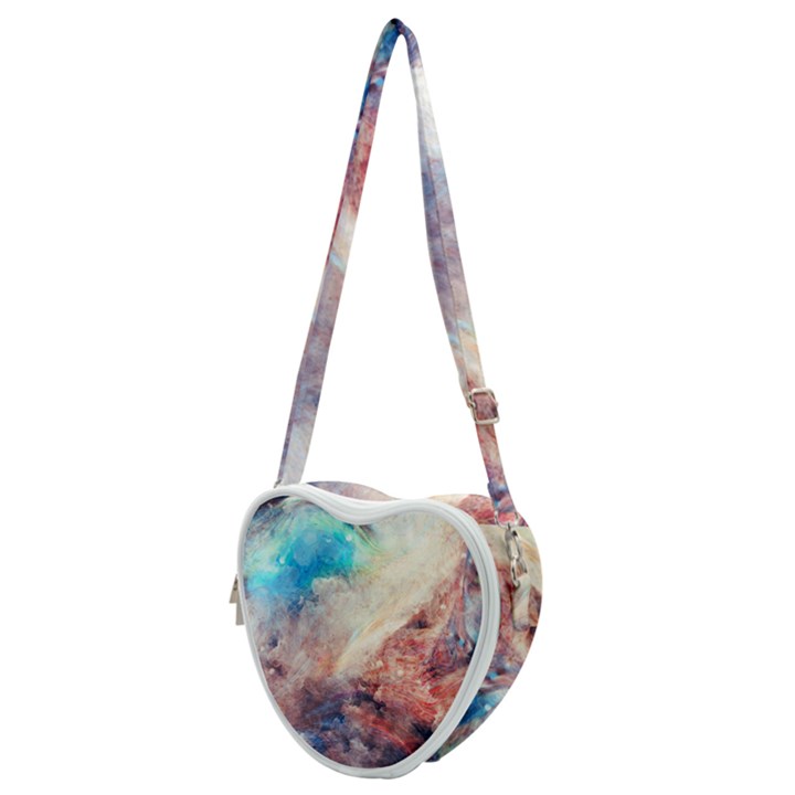 Galaxy paint Heart Shoulder Bag