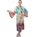 Galaxy paint Maxi Velour Kimono View1