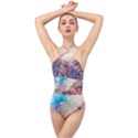 Galaxy paint Cross Front Low Back Swimsuit View1