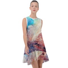 Galaxy Paint Frill Swing Dress by goljakoff