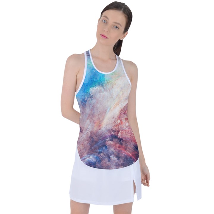 Galaxy paint Racer Back Mesh Tank Top