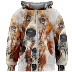 Dog Kids  Zipper Hoodie Without Drawstring by goljakoff