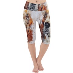 Dog Lightweight Velour Cropped Yoga Leggings by goljakoff