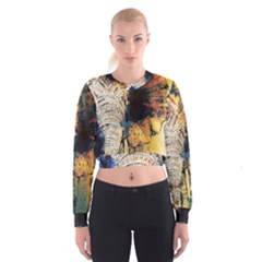 Elephant Mandala Cropped Sweatshirt by goljakoff