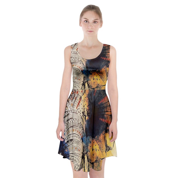 Elephant mandala Racerback Midi Dress