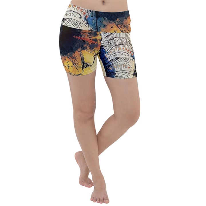 Elephant mandala Lightweight Velour Yoga Shorts