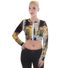 Elephant Mandala Long Sleeve Cropped Velvet Jacket by goljakoff