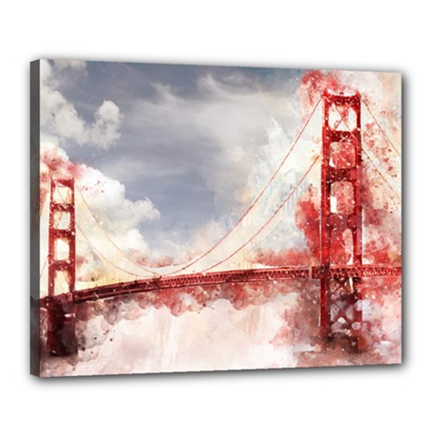 Golden Bridge Canvas 20  X 16  (stretched) by goljakoff