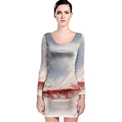 Golden Bridge Long Sleeve Bodycon Dress by goljakoff