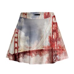 Golden Bridge Mini Flare Skirt by goljakoff