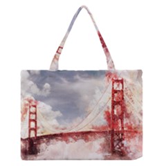 Golden Bridge Zipper Medium Tote Bag by goljakoff