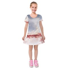 Golden Bridge Kids  Short Sleeve Velvet Dress by goljakoff