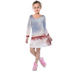 Golden Bridge Kids  Long Sleeve Velvet Dress by goljakoff