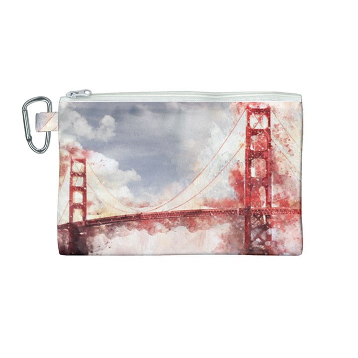 Golden bridge Canvas Cosmetic Bag (Medium)