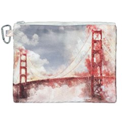 Golden Bridge Canvas Cosmetic Bag (xxl) by goljakoff