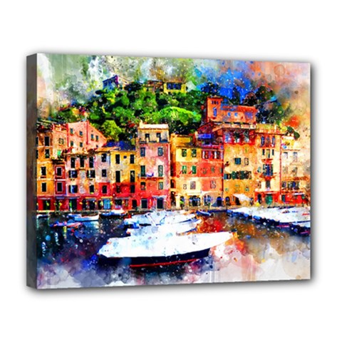 Boat Canvas 14  X 11  (stretched) by goljakoff