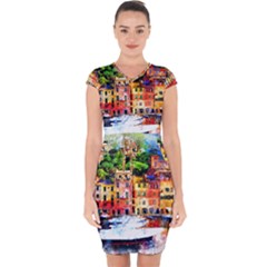 Boat Capsleeve Drawstring Dress  by goljakoff