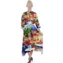 Boat Quarter Sleeve Wrap Front Maxi Dress View2