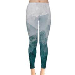 Blue Green Waves Leggings  by goljakoff