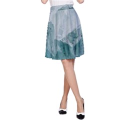 Blue Green Waves A-line Skirt by goljakoff