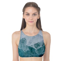 Blue Green Waves Tank Bikini Top by goljakoff