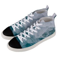 Blue Green Waves Men s Mid-top Canvas Sneakers by goljakoff