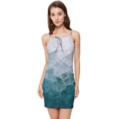 Blue Green Waves Summer Tie Front Dress by goljakoff