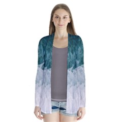 Blue Waves Drape Collar Cardigan by goljakoff