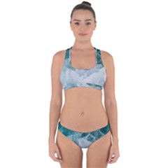 Blue Waves Cross Back Hipster Bikini Set by goljakoff